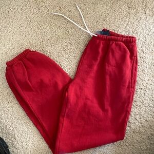 Brandy Melville red rosa tie sweatpants